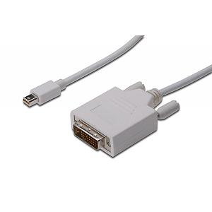 Кабель мультимедійний Digitus miniDisplayPort to DVI 24+1 3.0m (AK-340305-030-W) - Фото 1