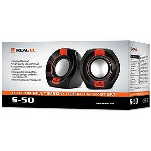 Акустична система REAL-EL S-50 black-red (S-50 black-red) mp.test-s.org.ua - Фото 1