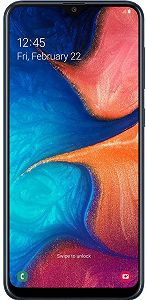 Смартфон Samsung Galaxy A20 3/32GB Blue (SM-A205FZBVSEK) - Фото 1