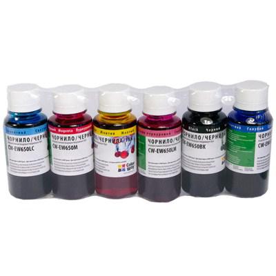 Чернила Colorway Epson SP R270/290 RX500 TX650 (6х100мл) BK/С/M/LС/ (CW-EW650SET01), фото №1
