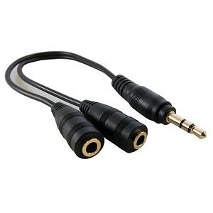 Кабель мультимедийный EXTRADIGITAL mini Jack 3.5mm M to 2xmini Jack 3.5mm F 0.2m (KBA1680) - Фото 1