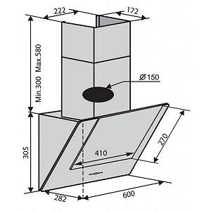 Кухонные вытяжки Ventolux DIAMOND 60 WH (700) PB (DIAMOND 60 WH (700) PB) mp.test-s.org.ua - Фото 1