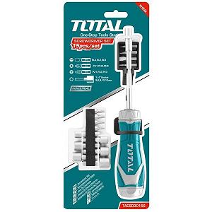 Набір бит Total храповая отвертка, биты, головки, 14шт (TACSD30156) - Фото 1