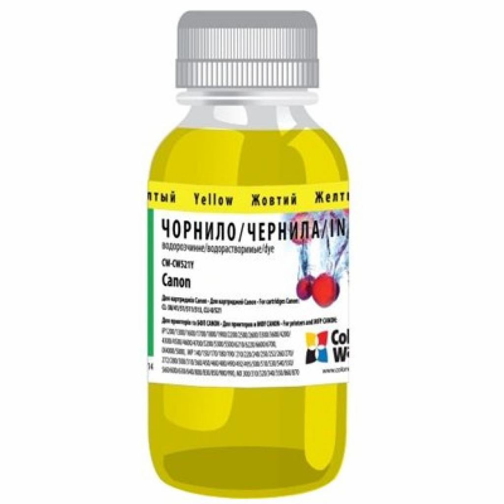 Чернила Colorway Canon CL-41/38/411/511/CLI-8/426/521 Yellow 100мл (CW-CW521Y01), фото №1