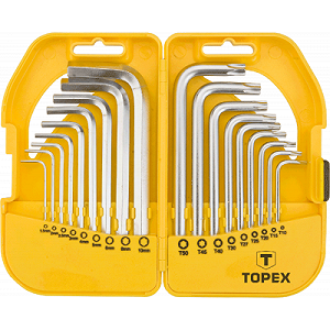 Набір інструментів Topex ключи шестигранные HEX и Torx, набор 18 шт.*1 уп. (35D952) - Фото 1