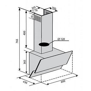 Кухонные вытяжки Ventolux ROMANIA 60 BK/MP (750) TRC (ROMANIA 60 BK/MP (750) TRC) mp.test-s.org.ua - Фото 1
