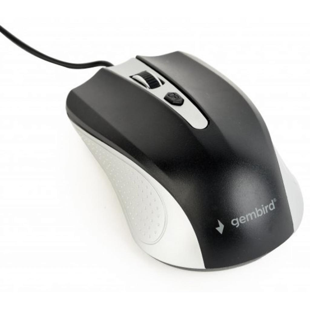 Мишка Gembird MUS-4B-01-SB Black/Silver USB (MUS-4B-01-SB), фото №2