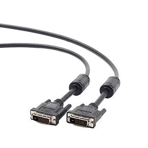 Кабель мультимедийный Cablexpert DVI to DVI 24+1pin, 1.8m (CC-DVI2-BK-6) - Фото 1