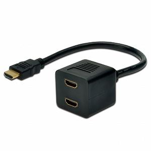 Кабель мультимедійний Digitus HDMI F to 2xHDMI M (AK-330400-002-S) - Фото 1