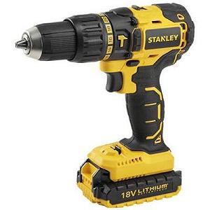 Шуруповерты Stanley 18V, с ударом, бесщет, 55Нм, Li-Ion, 2акк (SBH20S2K) - Фото 1
