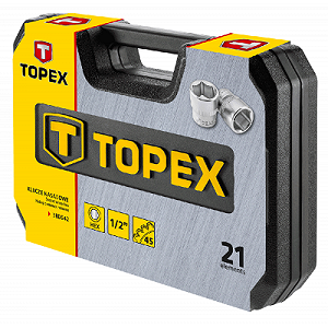 Набір інструментів Topex торцевых головок 1/2 "CrV, 21 шт (38D642) mp.test-s.org.ua - Фото 1