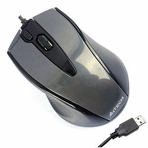 Мишка A4Tech N-500F USB Glossy Grey (N-500F) - Фото 1