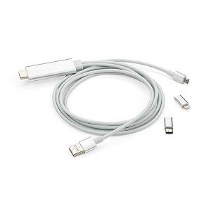 Кабель мультимедійний Vinga HDMI to Lighting+MicroUSB+Type-C 2m (MobileTV-01) - Фото 1
