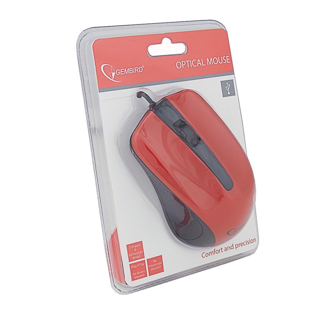 Мишка Gembird MUS-101-R 1200dpi USB red (MUS-101-R), фото №5
