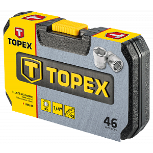 Набір інструментів Topex торцевых головок 1/4 "CrV, 46 шт. (38D640) mp.test-s.org.ua - Фото 1