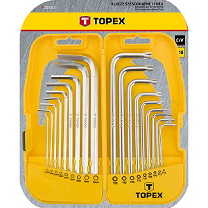 Набір інструментів Topex ключи шестигранные HEX м Torx, набор 18 шт.*1 уп. (35D953) mp.test-s.org.ua - Фото 1