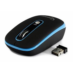 Мишка Gembird MUSW-103-B Wireless Black/Blue (MUSW-103-B) - Фото 1