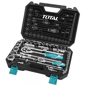 Набір інструментів Total ключей, головок торцевых 1/2", 1/4" 44 предм. (THT421441) - Фото 1