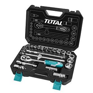 Набір інструментів Total ключей, головок торцевых 1/2", 25 предм. (THT121251) - Фото 1