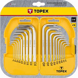 Набір інструментів Topex ключи шестигранные HEX и Torx, набор 18 шт.*1 уп. (35D952) mp.test-s.org.ua - Фото 1