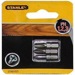 Наборы бит Stanley Ph1, Ph2, Ph3, 25мм, 3шт (STA61023) mp.test-s.org.ua - Фото 1