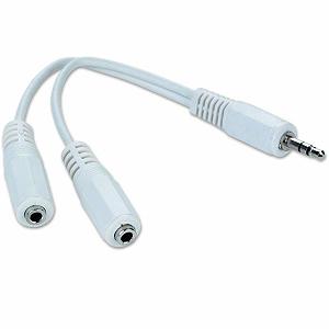 Кабель мультимедійний Cablexpert Jack 3.5mm папа/2xJack 3.5mm мама 0.1m (CCA-415W) - Фото 1