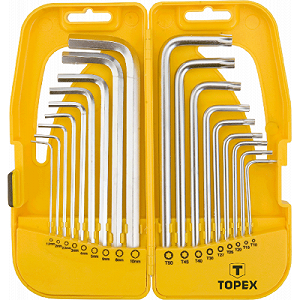 Набір інструментів Topex ключи шестигранные HEX м Torx, набор 18 шт.*1 уп. (35D953) - Фото 1