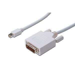Кабель мультимедийный Digitus miniDisplayPort to DVI 24+1 1.0m (AK-340305-010-W) - Фото 1