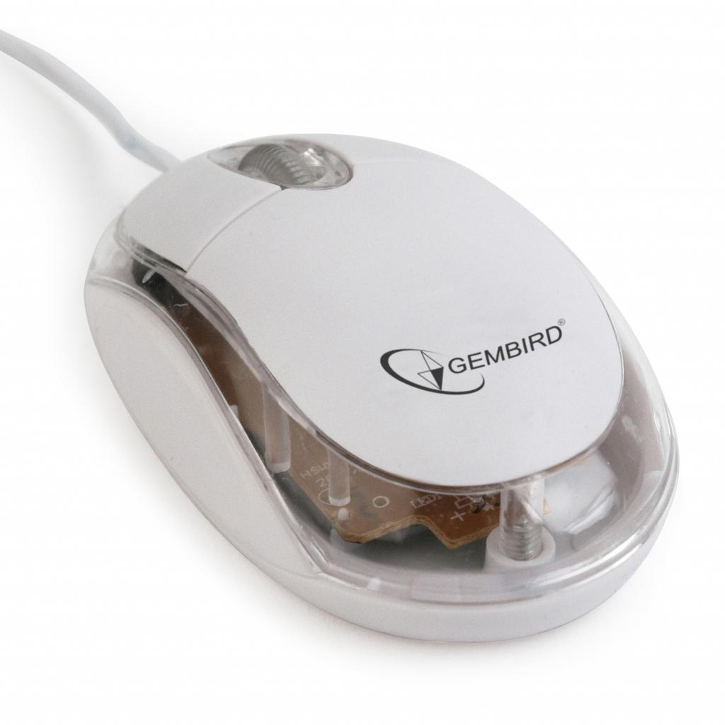 Мишка Gembird MUS-U-01-WT USB White (MUS-U-01-WT), фото №1