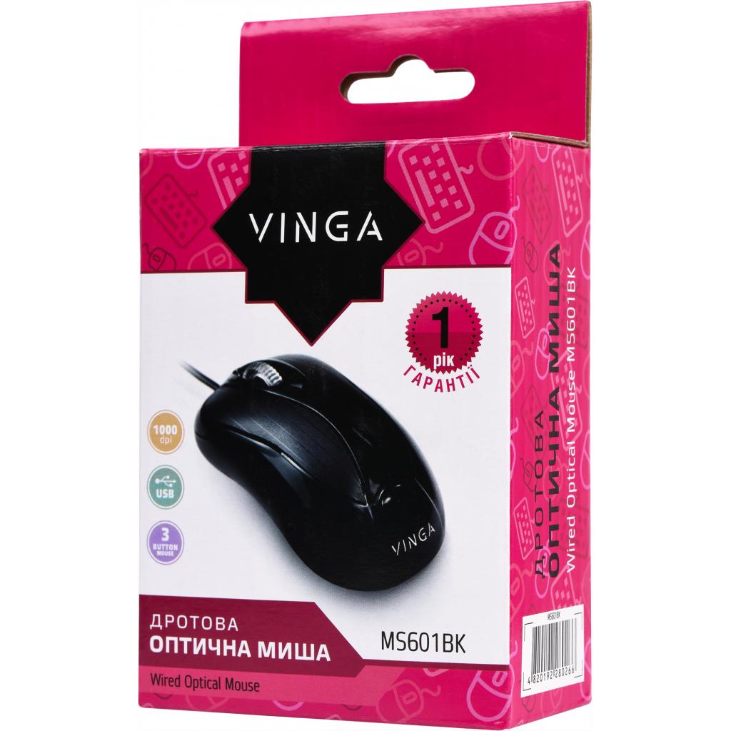 Мишка Vinga MS601BK Black USB (MS601BK), фото №8
