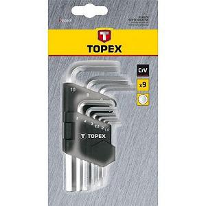 Наборы инструментов Topex ключи шестигранные HEX 1.5-10 мм, 9 шт. (35D955) mp.test-s.org.ua - Фото 1